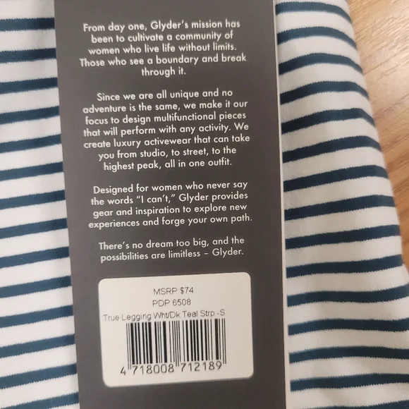 🌟NEW🌟 Glyder Leggings Teal/White Stripe - Picture 3 of 3